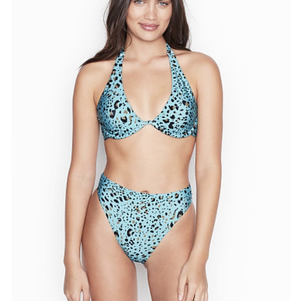 Blue Cheetah Print Bikini